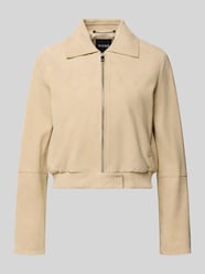 Regular Fit Lederjacke aus echtem Ziegenleder Modell 'SALENE' von BOSS Beige - 1