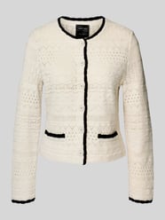 Strickjacke aus Schurwolle mit Lochmuster von Marc Cain Beige - 15