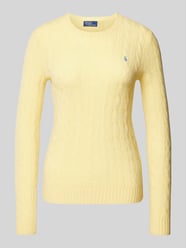 Wollpullover mit Zopfmuster Modell 'JULIANNA' von Polo Ralph Lauren Gelb - 44