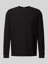 Regular Fit Longsleeve mit Label-Stitching von Tommy Hilfiger Schwarz - 3