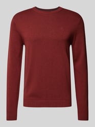 Strickpullover mit Label-Stitching Modell 'BASIC' von Tom Tailor Bordeaux - 36