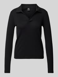 Slim Fit Longsleeve mit V-Ausschnitt von G-Star Raw Schwarz - 4