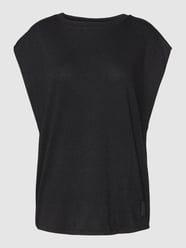 T-shirt met effectgaren van comma Casual Identity Grijs / zwart - 12