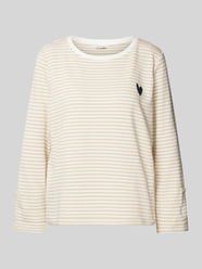 Comfort fit sweatshirt met all-over motief van Tom Tailor Beige - 1