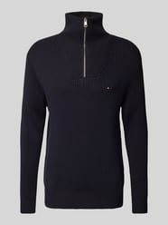 Strickpullover mit Logo-Stitching von Tommy Hilfiger Blau - 42