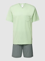 Pyjama met borstzak, model 'RELAX' van Calida Groen - 21