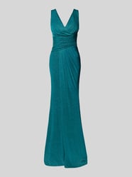 Schimmerndes Abendkleid mit V-Ausschnitt von TROYDEN COLLECTION - 9