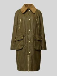 Płaszcz z wykładanym kołnierzem model ‘EBBERSTON WAX’ od Barbour Zielony - 2