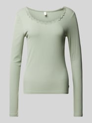 Longsleeve mit Rundhalsausschnitt von QS Grün - 37