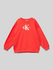 Sweatshirt mit Label-Stitching von Calvin Klein Jeans Rot - 46