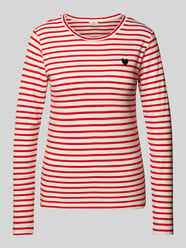 Longsleeve mit Label-Stitching von Kaffe Rot - 8