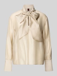 Strikblouse van lyocellmix, model 'BOW SHIRT' van Stefanel Beige - 17