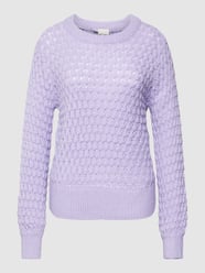 Grof gebreide pullover, model 'Betias' van ICHI Paars - 19