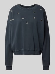 Relaxed Fit Sweatshirt mit Nieten und Rundhalsausschnitt von Jake*s Casual Schwarz - 3