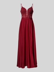 Abendkleid mit Häkelspitze von Mascara Rot - 19