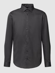 Slim Fit Business-Hemd mit Strukturmuster von Jake*s Grau - 35