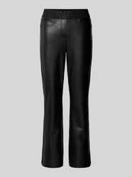 Regular Fit Lederhose mit elastischem Label-Bund von Cambio Schwarz - 18