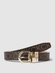 Aan twee kanten draagbare leren riem van CK Calvin Klein Beige - 7