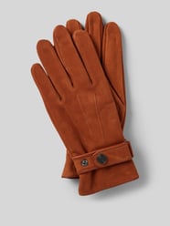 Handschuhe aus Rindsnubuk mit Ziernähten von EEM Braun - 16