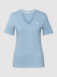 Slim fit T-shirt met labelprint van Calvin Klein Jeans Blauw - 47