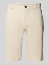 Slim fit korte chino van katoenmix van Tom Tailor Beige - 35