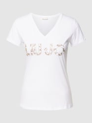 T-Shirt mit V-Ausschnitt von Liu Jo White Weiß - 24