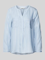 Regular Fit Bluse aus Lyocell-Mix mit aufgesetzten Brusttaschen von Tom Tailor Blau - 17