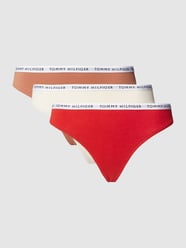 String met logo in band in een set van 3 stuks, model 'Tommy' van TOMMY HILFIGER Rood - 22
