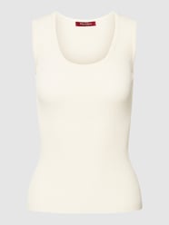 Top z dzianiny z prążkowaną fakturą model ‘PANDA’ od Max Mara Studio Biały - 29