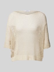 Strickpullover mit Lochmuster von ZABAIONE Beige - 10