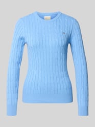 Sweter z dzianiny ze ściegiem warkoczowym i wyhaftowanym logo od GANT - 28
