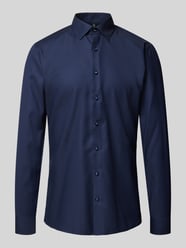 Slim Fit Business-Hemd mit Kentkragen von OLYMP No. Six Blau - 36