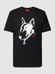 T-Shirt mit Rundhalsausschnitt und Motiv-Print von HUGO Schwarz - 32