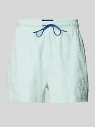 Shorts aus Frottee mit Label-Stitching von PEQUS Türkis - 38