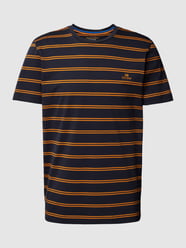 T-Shirt aus Baumwolle mit Streifenmuster von Christian Berg Men Blau - 45