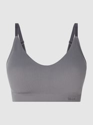 Biustonosz typu bralette o prążkowanej fakturze  od Saisei Szary - 39