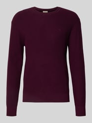 Gebreide pullover met ribboorden van CK Calvin Klein Bordeaux - 45
