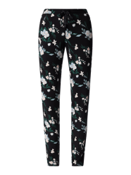 Lounge-Hose mit floralem Muster  von Schiesser Schwarz - 48