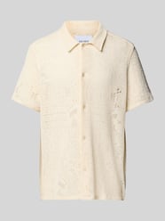 Regular fit vrijetijdsoverhemd met broderie anglaise, model 'Hector' van Les Deux - 44