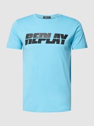 T-shirt met logoprint van Replay Blauw / turquoise - 43