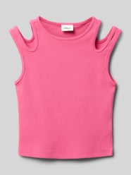 Top o kroju slim fit z wycięciami od s.Oliver RED LABEL - 40