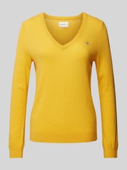 Wollpullover mit V-Ausschnitt von Gant Gelb - 20