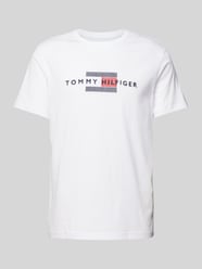 T-Shirt mit Label-Print von Tommy Hilfiger Weiß - 1