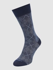 Socken mit Rautenmuster Modell 'Carrington' von Burlington Blau - 32