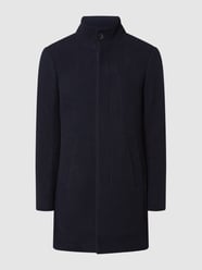 Lange jas van wolmix, model 'Harvey' van Matinique Blauw / turquoise - 39