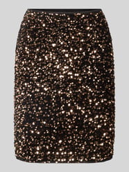 Minirock aus elastischem Material-Mix mit Paillettenbesatz von Christian Berg Woman Selection - 33