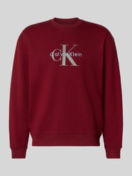 Regular Fit Sweatshirt mit Logo-Print Modell 'Terry' von Calvin Klein Jeans Bordeaux - 26