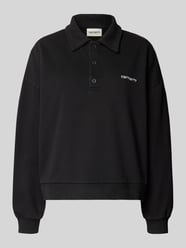 Bluza z kołnierzykiem polo i wyhaftowanym logo model 'Brenta' od Carhartt Work In Progress - 6