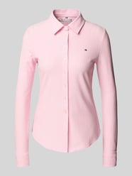 Shaped fit overhemdblouse van katoenmix van Tommy Hilfiger Fuchsia - 41
