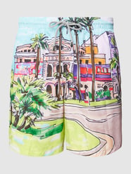 Badehose mit Allover-Print Modell 'ROMA' von Zeybra Türkis - 30